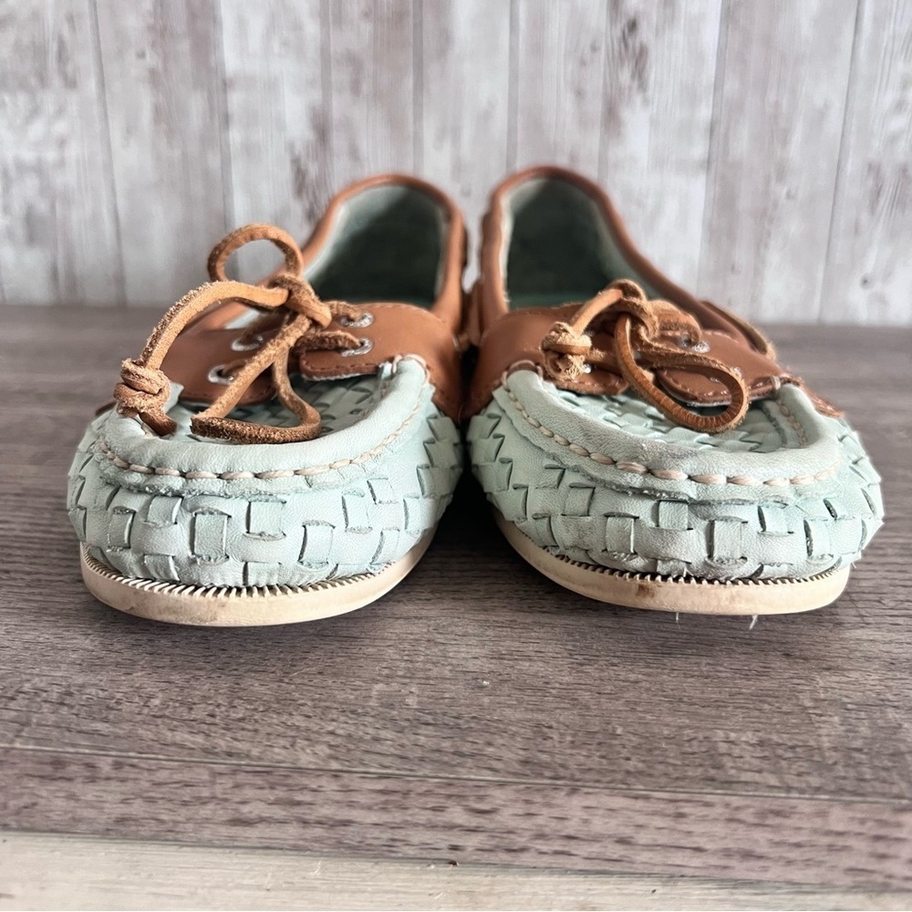 Sperry Top Siders Women’s Audrey Woven Aqua Boat Shoes Size 7 - Picture 5 of 7